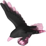Visuel indicatif Rebrickable de Animal, Oiseau, Corbeau avec des ailes ouvertes et motif marbré noir (Animal, Bird, Raven with Open Wings and Black Marbled Pattern)