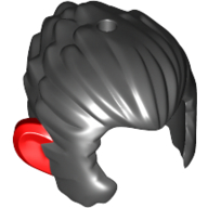 Visuel indicatif Rebrickable de Cheveux et favoris, avec motif imprimé oreilles rouges (Hair and Sideburns, with Red Ears Print)