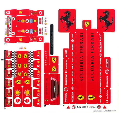 Visuel indicatif Rebrickable de Feuille d’autocollants pour le set 8654-1 (Sticker Sheet for Set 8654-1)