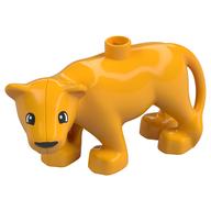 Visuel indicatif Rebrickable de Duplo Animal Lion Adulte Femme avec la tête tournée à gauche avec motif imprimé yeux noirs (Duplo Animal Lion Adult Female with Head turned Left with Black Eyes Print)