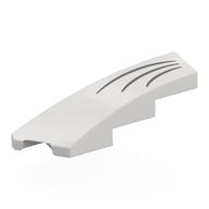 Visuel indicatif Rebrickable de Brique biseautée, courbée 1 x 4 avec encoche gauche avec moustaches gris bleu foncé motif imprimé (Brick Wedged, Curved 1 x 4 with Stud Notch Left with Dark Bluish Grey Whiskers Print)