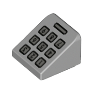 Visuel indicatif Rebrickable de Brique inclinée 30° 1 x 1 x 2/3 avec clavier téléphonique imprimé (Brick Sloped 30° 1 x 1 x 2/3 with Telephone Keypad Print)