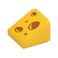 Visuel indicatif Rebrickable de Brique inclinée 30° 1 x 1 x 2/3 avec trous de fromage motif imprimé (Brick Sloped 30° 1 x 1 x 2/3 with Cheese Holes Print)