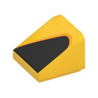 Visuel indicatif Rebrickable de Brique inclinée 30° 1 x 1 x 2/3 avec motif imprimé Triangle noir (Brick Sloped 30° 1 x 1 x 2/3 with Black Triangle Print)