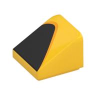 Visuel indicatif Rebrickable de Brique inclinée 30° 1 x 1 x 2/3 avec motif imprimé Triangle noir (Brick Sloped 30° 1 x 1 x 2/3 with Black Triangle Print)