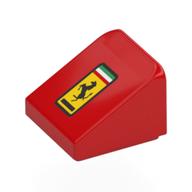Visuel indicatif Rebrickable de Brique inclinée 30° 1 x 1 x 2/3 avec logo Ferrari (Brick Sloped 30° 1 x 1 x 2/3 with Ferrari Logo Print)