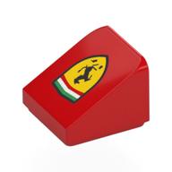 Visuel indicatif Rebrickable de Brique inclinée 30° 1 x 1 x 2/3 avec logo Ferrari (Brick Sloped 30° 1 x 1 x 2/3 with Ferrari Logo Print)