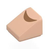 Visuel indicatif Rebrickable de Brique inclinée 30° 1 x 1 x 2/3 avec arc de nougat moyen (sourcil) motif imprimé (Brick Sloped 30° 1 x 1 x 2/3 with Medium Nougat Bow (Eyebrow) Print)