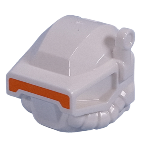 Casque planète de glace avec antenne, orange visière motif imprimé (Helmet Ice Planet with Antenna, Orange Visor Print)