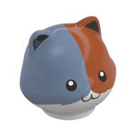 Tête de minifigurine Spécial, Chat avec motif imprimé dessus Orange foncé/Bleu sable (Minifig Head Special, Cat with Dark Orange/Sand Blue Top Print)