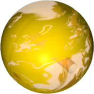 Visuel indicatif Rebrickable de Projectile, arme de grande taille, sphère de zamor / boule avec motif jaune marbré (Projectile, Large Figure Weapon, Zamor Sphere / Ball with Marbled Yellow Pattern)