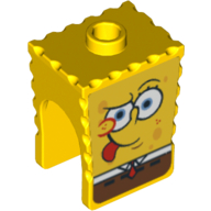 Tête de minifigurine Spécial, Bob l'éponge avec motif imprimé Langue Out (Minifig Head Special, SpongeBob with Tongue Out Print)