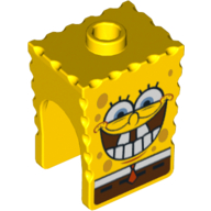 Tête de minifigurine Spécial, Bob l'éponge avec fond Dents motif imprimé (Minifig Head Special, SpongeBob with Bottom Teeth Print)