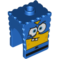 Tête de minifigurine Spécial, Bob l'éponge avec motif imprimé Super Hero (Minifig Head Special, SpongeBob with Super Hero Print)