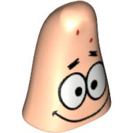 Tête de minifigurine spéciale, étoile de mer avec des yeux et sourire motif imprimé (patrick) (Minifig Head Special, Starfish with Eyes and Smile Print (Patrick))