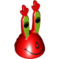 Tête de minifigurine Spécial, M. Krabs avec motif imprimé Bouche fermée (Minifig Head Special, Mr. Krabs with Closed Mouth Print)