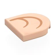 Visuel indicatif Rebrickable de Tuile ronde 2 x 2 demi-cercle avec oreille interne nougat (gauche) motif imprimé (Tile Round 2 x 2 Half Circle with Nougat Inner Ear (Left) Print)
