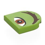 Visuel indicatif Rebrickable de Tuile ronde 2 x 2 demi-cercle avec œil brun rougeâtre, sourcil brun foncé motif imprimé à droite (Tile Round 2 x 2 Half Circle with Reddish Brown Eye, Dark Brown Eyebrow Right Print)