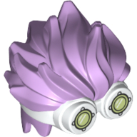 Cheveux avec des lunettes, des stries courtes, des lunettes blanches avec des lunettes vert olive motif imprimé (Hair with Goggles, Short Streaks, White Goggles with Olive Green Glasses Print)