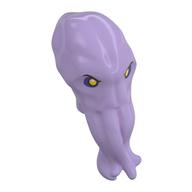 Tête de minifigurine spéciale, esprit flayer avec des yeux jaunes, motif imprimé fard à paupières violet foncé (Minifig Head Special, Mind Flayer with Yellow Eyes, Dark Purple Eyeshadow Print)