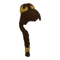 Cheveux tressés longs avec ornements dorés motif imprimé (Hair Braided Long with Gold Ornaments Print)
