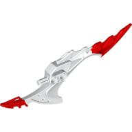 Visuel indicatif Rebrickable de Grande lame d'arme de figurine, dent de requin avec motif rouge marbré (Large Figure Weapon Blade, Shark Tooth with Marbled Red Pattern)