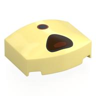 Visuel indicatif Rebrickable de Brique ronde 3 x 4, triple courbe, sans tenons avec Nez Noir/Brun Rouge, Motif imprimé Bouche en O (Brick Round 3 x 4, Curved Triple, No Studs with Black/Reddish Brown Nose, O-Shaped Mouth Print)