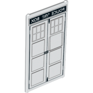 Visuel indicatif Rebrickable de Verre pour fenêtre 1 x 4 x 6 avec 'POLICE PUBLIC CALL BOX' Miroir Image (Glass for Window 1 x 4 x 6 with 'POLICE PUBLIC CALL BOX' Mirror Image Tardis Door Print)