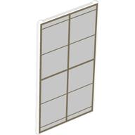Visuel indicatif Rebrickable de Verre pour fenêtre 1 x 4 x 6 avec treillis d'or sur fond blanc dépoli motif imprimé (Glass for Window 1 x 4 x 6 with Gold Lattice over Frosted White Background Print)