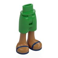 Visuel indicatif Rebrickable de Mini-poupée bassin et short mi-longue avec des jambes de nougat moyen, sandales bleu foncé motif imprimé (Minidoll Hips and Mid-Length Shorts with Medium Nougat Legs, Dark Blue Sandals Print)