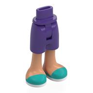 Visuel indicatif Rebrickable de Mini-poupées bassin et court mi-long avec jambes de nougat, sandales turquoise foncé motif imprimé (Minidoll Hips and Mid-Length Shorts with Nougat Legs, Dark Turquoise Sandals Print)