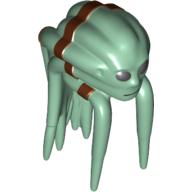 Tête de minifigurine Spécial, Nautolan, yeux et bouche noirs, bandeaux de tentacules bruns motif imprimé (Kit Fisto) (Minifig Head Special, Nautolan, Black Eyes and Mouth, Brown Tentacle Bands Print (Kit Fisto))