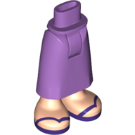 Mini-poupée bassin et jupe avec des chevilles tablier lavande, sandales violet foncé (Minidoll Hips and Skirt with Ankles Lavender Apron, Dark Purple Sandals)