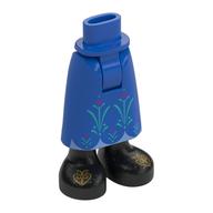 Visuel indicatif Rebrickable de Mini-poupée bassin et jupe avec des fleurs de chevilles, chaussures noires avec des décorations dorées motif imprimé (Minidoll Hips and Skirt with Ankles Flowers, Black Shoes with Gold Decorations Print)