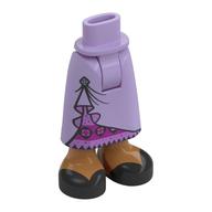 Visuel indicatif Rebrickable de Mini-poupée bassin et jupe avec chevilles, robe avec connecteur, sous-vêtement magenta, jambes de nougat moyennes, chaussures noires (Minidoll Hips and Skirt with Ankles, Dress with Pin, Magenta Underdress, Medium Nougat Legs, Black Shoes)
