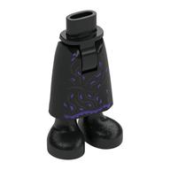 Mini-poupée bassin et jupe avec des chevilles avec des décorations argentées / violet foncé motif imprimé (Minidoll Hips and Skirt with Ankles with Silver/Dark Purple Decorations Print)