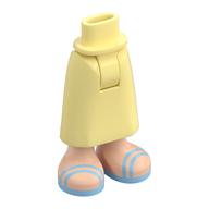 Visuel indicatif Rebrickable de Mini-poupée bassin et jupe avec chevilles avec des chaussures de nougat clair, sandales bleu clair lumineux motif imprimé (Minidoll Hips and Skirt with Ankles with Light Nougat Shoes, Bright Light Blue Sandals Print)