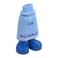Visuel indicatif Rebrickable de Mini-poupée bassin et jupe avec chevilles avec chèvres magenta, cloches bleues, points blancs, motif imprimé chaussures bleues (Minidoll Hips and Skirt with Ankles with Magenta Goats, Blue Bells, White Dots, Blue Shoes Print)