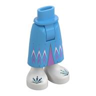 Mini-poupée bassin et jupe avec chevilles avec garniture lavande moyen, décorations bleu moyen sur chaussures blanches (Minidoll Hips and Skirt with Ankles with Medium Lavender Trim, Medium Blue Decorations on White Shoes)