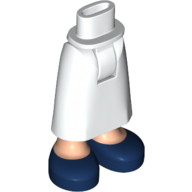 Visuel indicatif Rebrickable de Mini-poupée bassin et jupe avec chevilles tablier blanc, chaussures bleu foncé (Minidoll Hips and Skirt with Ankles White Apron, Dark Blue Shoes)
