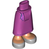 Visuel indicatif Rebrickable de Mini-poupée bassin et jupe avec chevilles avec foulard rose foncé / ceinture, jambes nougat, motif imprimé chaussures argentées (Minidoll Hips and Skirt with Ankles with Dark Pink Scarf/Belt, Nougat Legs, Silver Shoes Print)