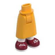 Mini-poupée bassin et jupe avec des chevilles exposées avec des jambes blanches, des chaussures rouges foncées, des lacets blancs imprimés (Minidoll Hips and Skirt with Exposed Ankles with White Legs, Dark Red Shoes, White Laces Print)