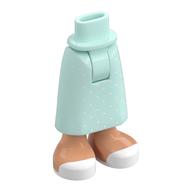 Visuel indicatif Rebrickable de Mini-poupée bassin et jupe avec nougat exposé chevilles, points blancs, chaussures motif imprimé (Minidoll Hips and Skirt with Nougat Exposed Ankles, White Dots, Shoes Print)