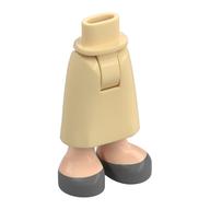 Visuel indicatif Rebrickable de Mini-poupée bassin et jupe avec nougat clair exposé chevilles, chaussures gris foncé bleuâtre motif imprimé (Minidoll Hips and Skirt with Light Nougat Exposed Ankles, Dark Bluish Grey Shoes Print)