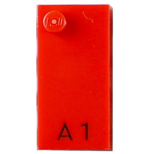 Visuel indicatif Rebrickable de Braille brique 2 x 4 avec 1 motif imprimé tenon ⠁et 'A 1' (Braille Brick 2 x 4 with 1 Stud ⠁and 'A 1' Print)