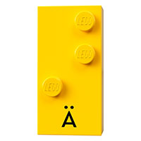 Visuel indicatif Rebrickable de Braille brique 2 x 4 avec 3 motifs imprimés tenons ⠜ et 'Ä' (Braille Brick 2 x 4 with 3 Studs ⠜ and 'Ä' Print)