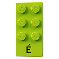 Visuel indicatif Rebrickable de Braille brique 2 x 4 avec motif imprimé 6 tenons ⠿ et 'É' (Braille Brick 2 x 4 with 6 Studs ⠿ and 'É' Print)