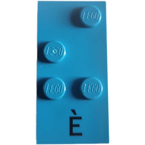 Visuel indicatif Rebrickable de Braille brique 2 x 4 avec motif imprimé 4 tenons ⠮ et 'È' (Braille Brick 2 x 4 with 4 Studs ⠮ and 'È' Print)