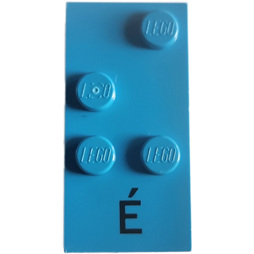 Visuel indicatif Rebrickable de Braille brique 2 x 4 avec motif imprimé 4 tenons ⠮ et 'É' (Braille Brick 2 x 4 with 4 Studs ⠮ and 'É' Print)