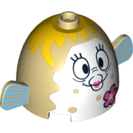 Poisson-globe avec la bouffée de Mme avec le motif imprimé de fleur rose (spongebob) (Body Pufferfish with Mrs. Puff with Pink Flower Print (SpongeBob))
